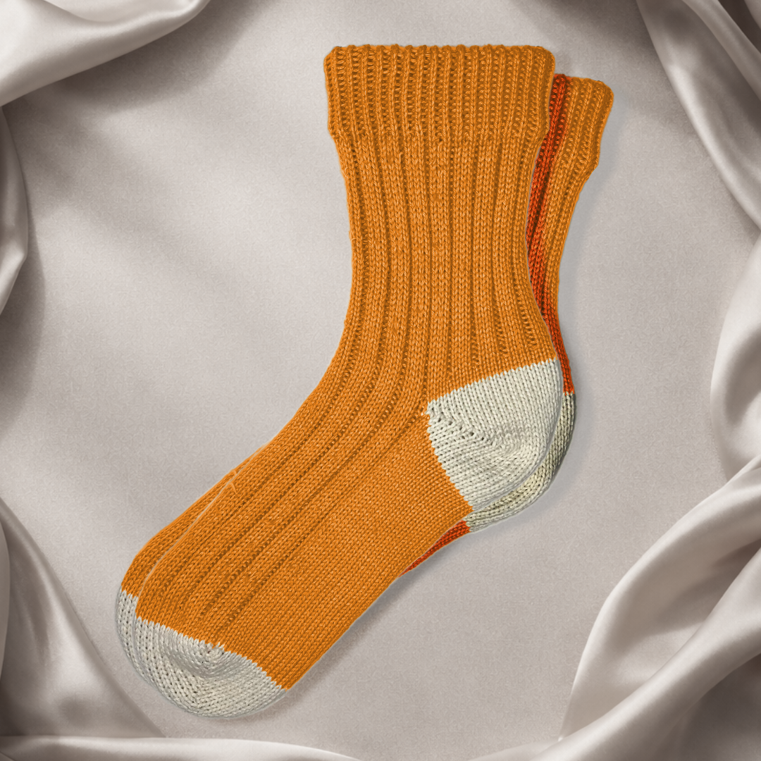 Apricot Two-Tone Crew Sock