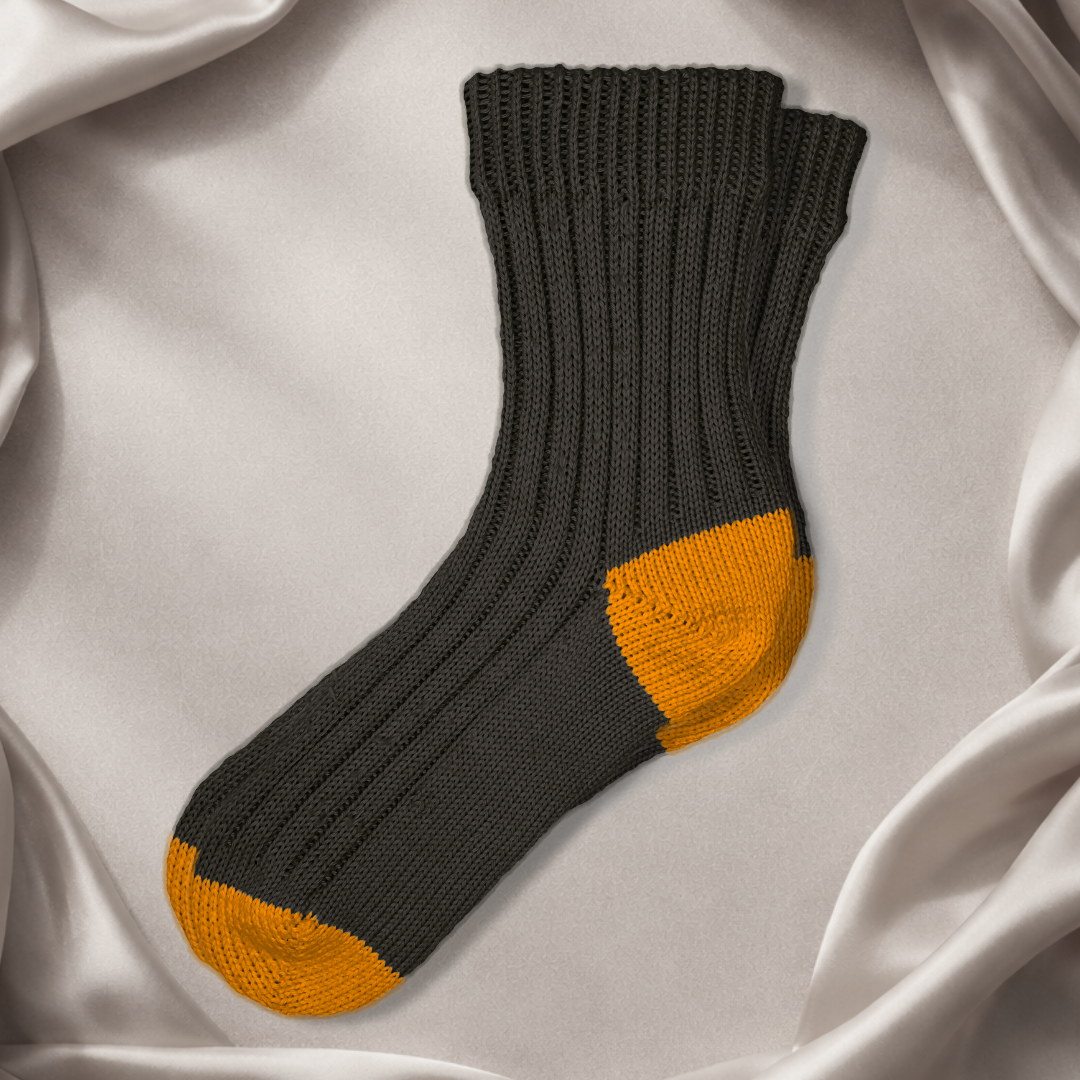 Black Two-Tone Crew Sock