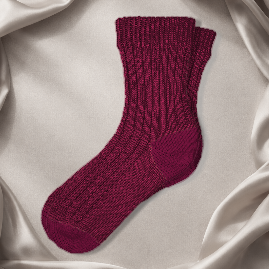 Cranberry Solid Crew Sock