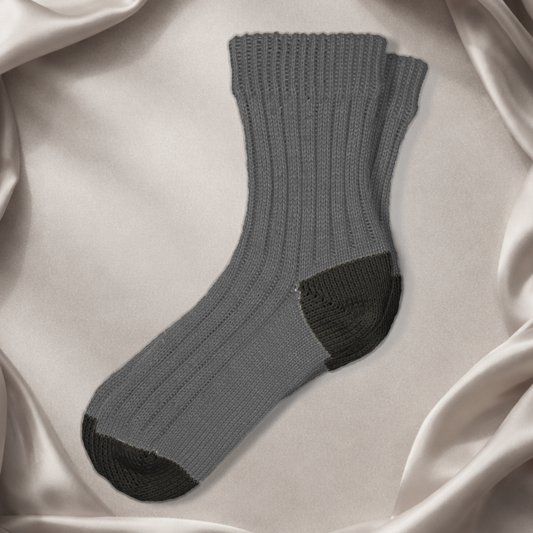 Gray Two-Tone Crew Sock