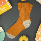 Apricot Two-Tone Crew Sock