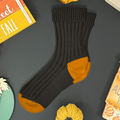 Black Two-Tone Crew Sock