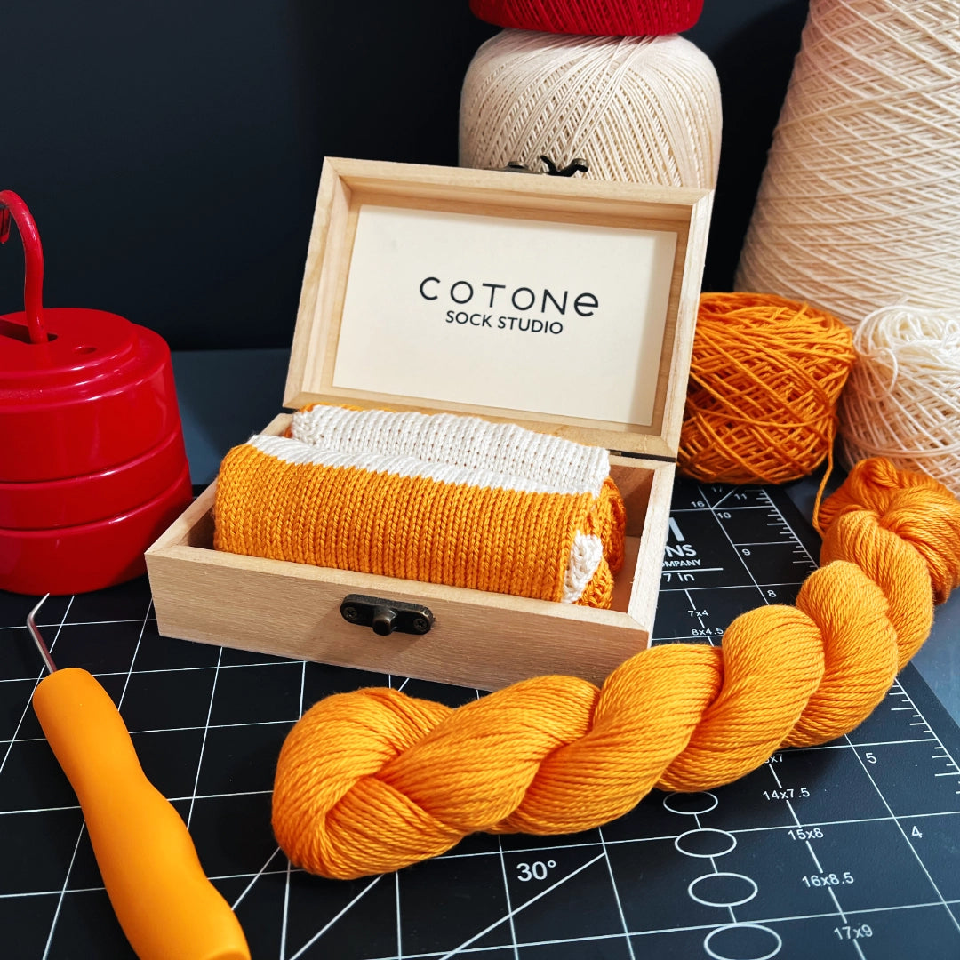 Apricot Two-Tone Crew Sock