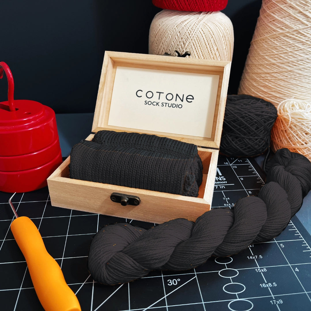 Black Solid Crew Sock