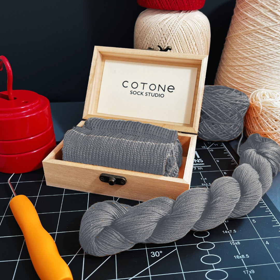 Gray Solid Crew Sock