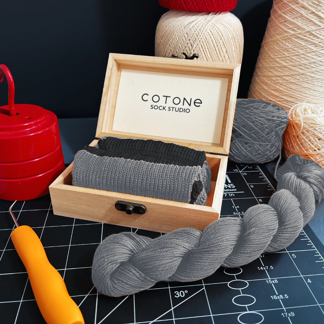 Gray Two-Tone Crew Sock