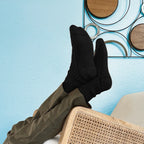 Black Solid Crew Sock