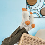 Natural Two-Tone Crew Sock