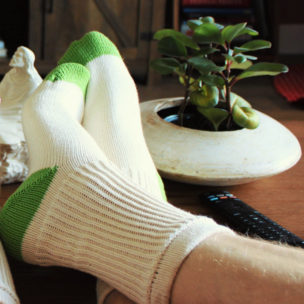 Natural Two-Tone Cotedge Crew Sock